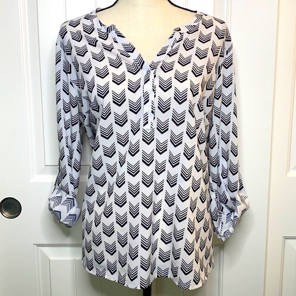 Sunday in Brooklyn chevron Blouse